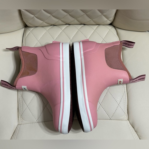 SUREWAY Pink Waterproof slip resistant rubber deck boots size 6 women’s - Picture 6 of 11